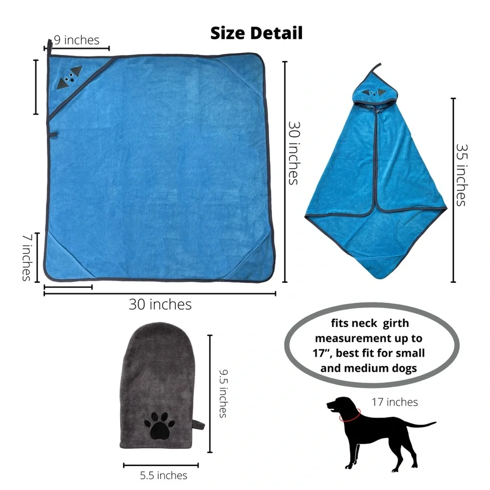 Penny & Niko Pet Towel and Mitt Gift Set - New -